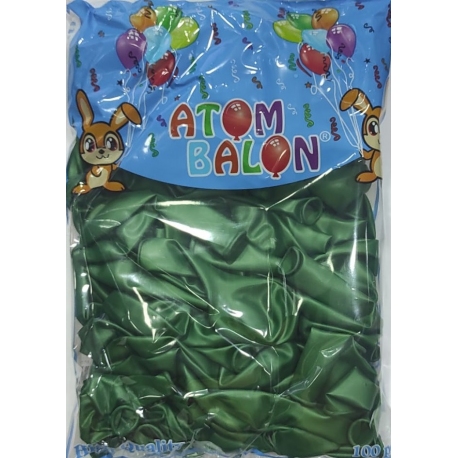 toptan atom balon metalik koyu yeşil 12 inç