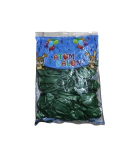 toptan atom metalik balon koyu yeşil 12 inç 100 lü