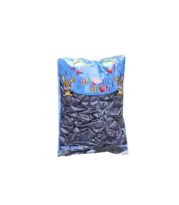 Toptan Atom Metalik balon Siyah 100 lü 12 İnç