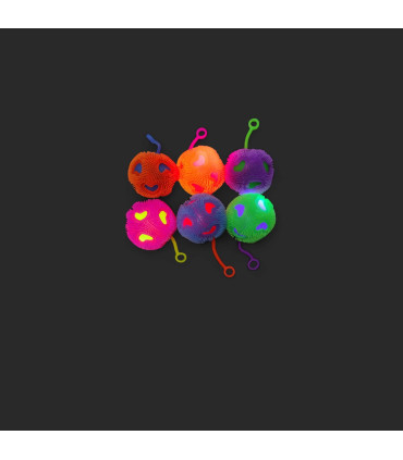 toptan ışıklı oyuncak ışıklı emoji top kulplu 12 li akznn046