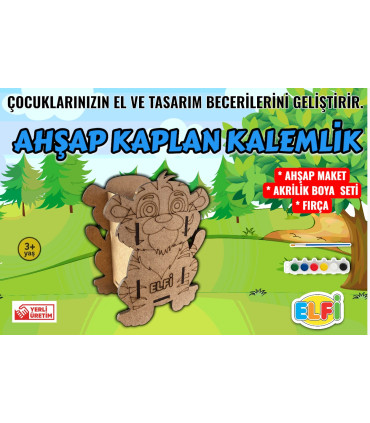 toptan ahşap oyuncak kaplan kalemlik cng2