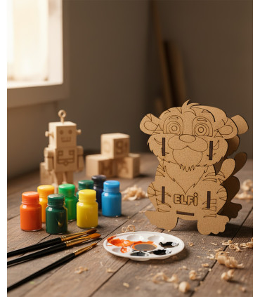 toptan ahşap oyuncak kaplan kalemlik cng2