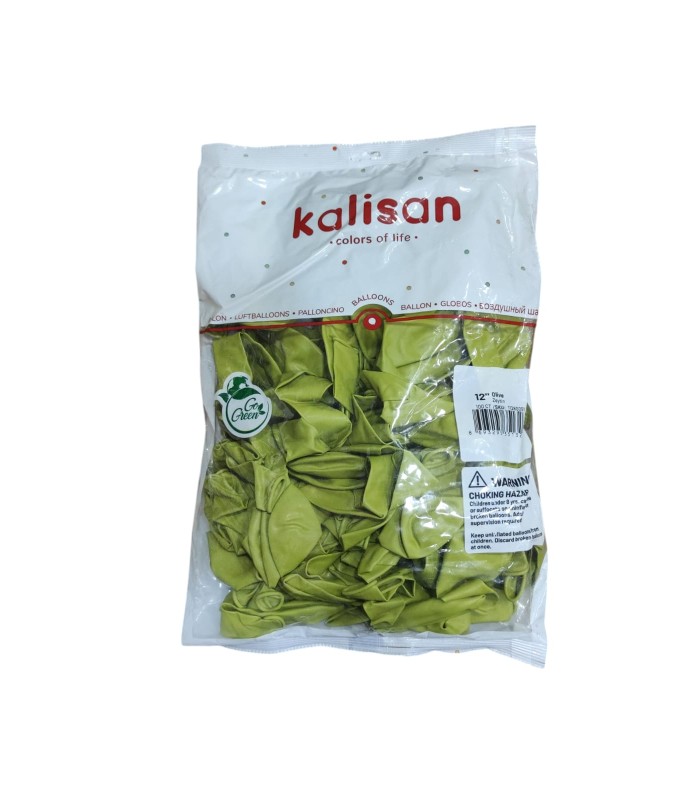 toptan kalisan retro zeytin renk balon 12 inç 100 lü toptan satış fiyatı